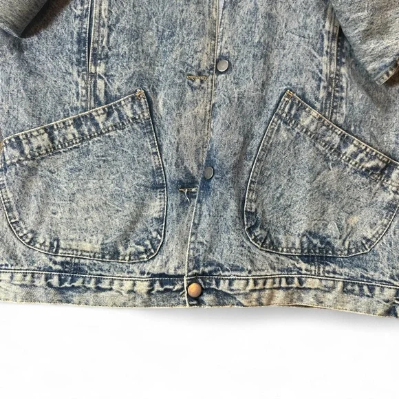 Palmetto’s Women’s Vintage Denim Jacket Acid Wash Size Large - Picture 6 of 9